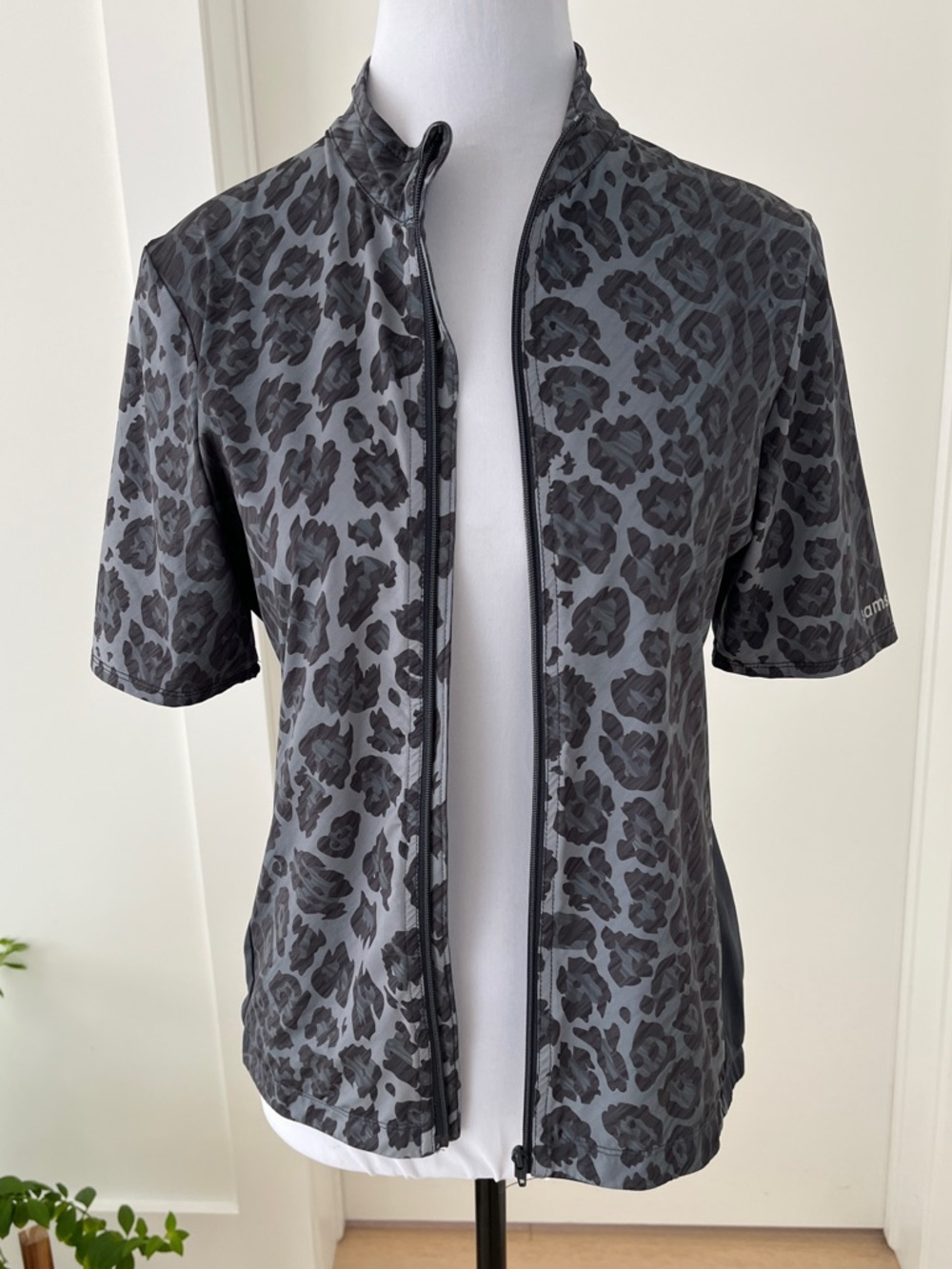 SAMSARA Full Zip Cycling Performance Jersey Leopard Print Short Sleeve Stretch - Picture 6 of 16
